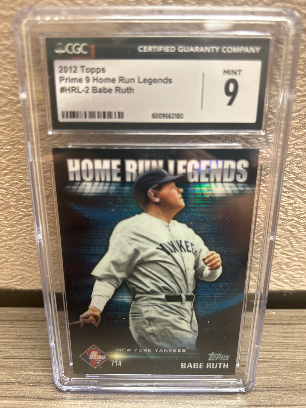 Babe Ruth 2012 Topps Prime 9 #HRL-2 Home Run Legends Graded CGC Mint 9