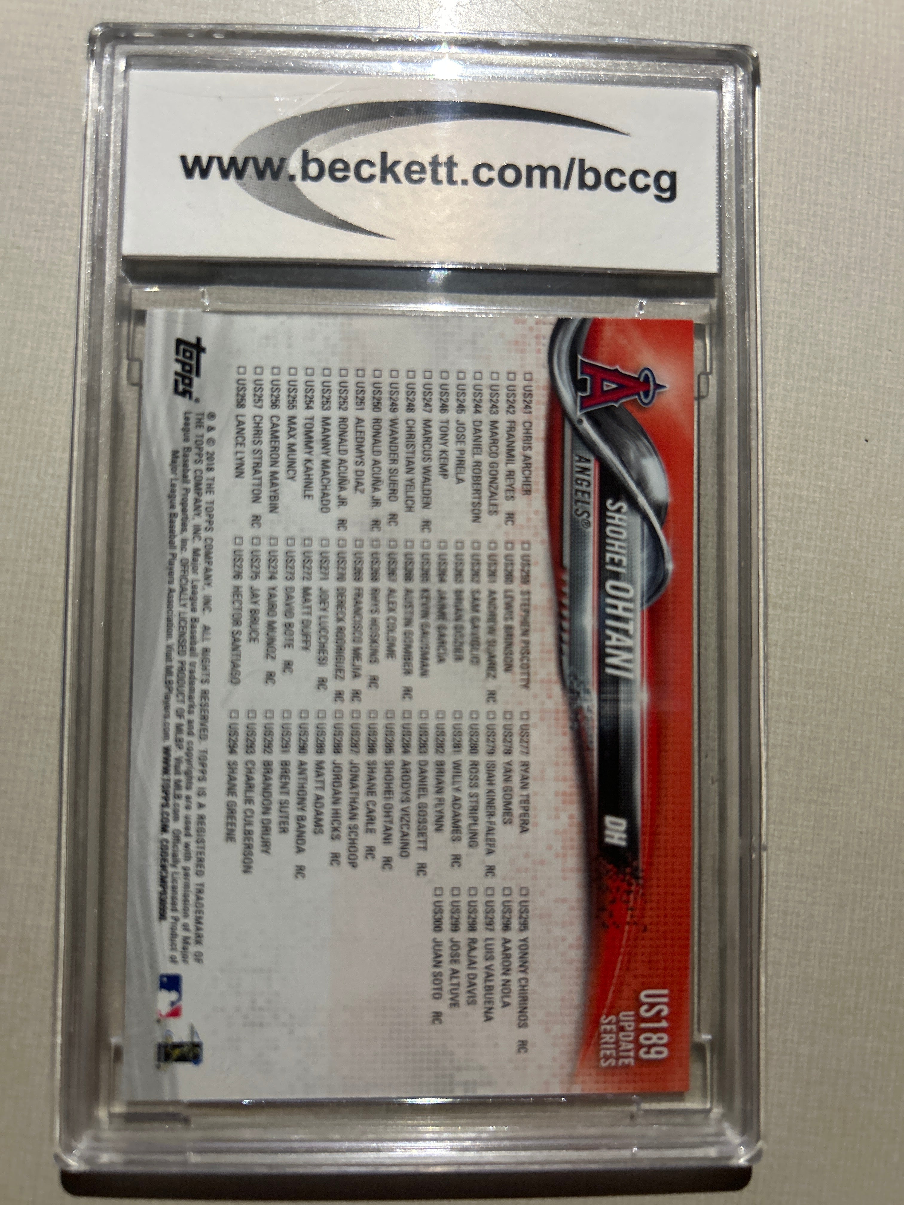 Shohei Ohtani (RC) 2018 Topps Update #US189 Season Highlight Checklist BCCG 10