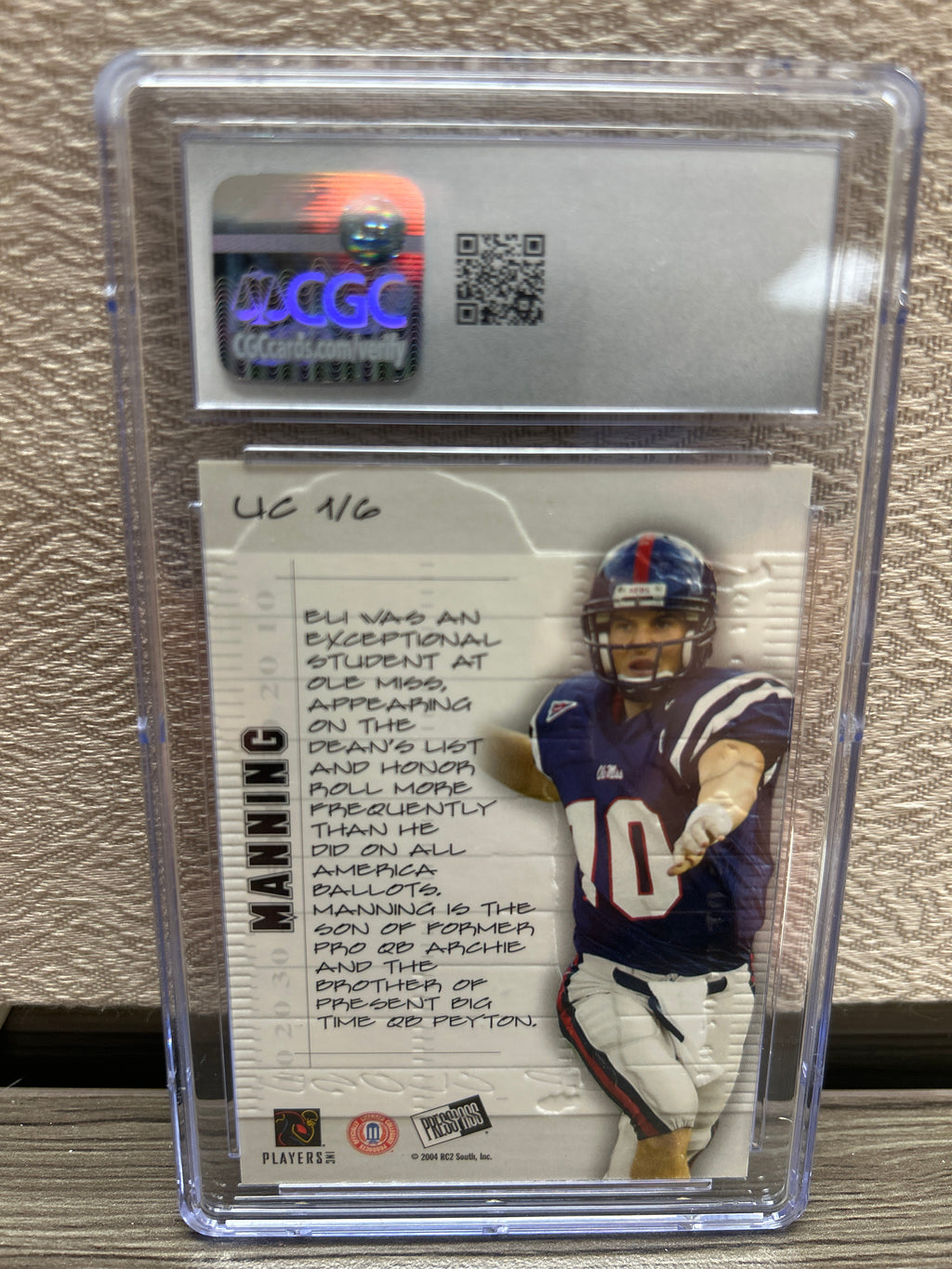 Eli Manning 2004 Press Pass SE Up Close #UC1 Rookie Card RC CGC Mint 9