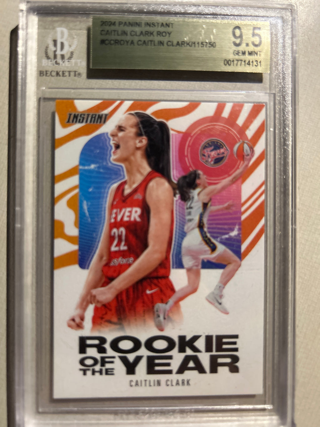 CAITLIN CLARK 2024 Panini Instant #CCROY (RC) (R.O.Y) BGS Graded Mint 9.5