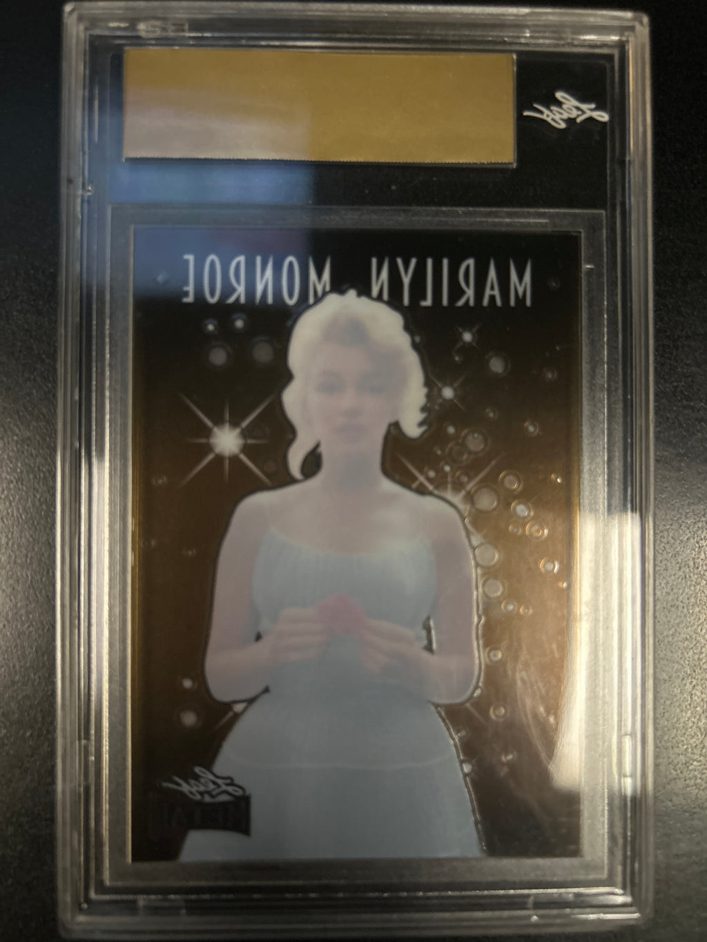2024 Marilyn Monroe Leaf Icons Base #90 Clear Gold Pre-Production Proof 1/1