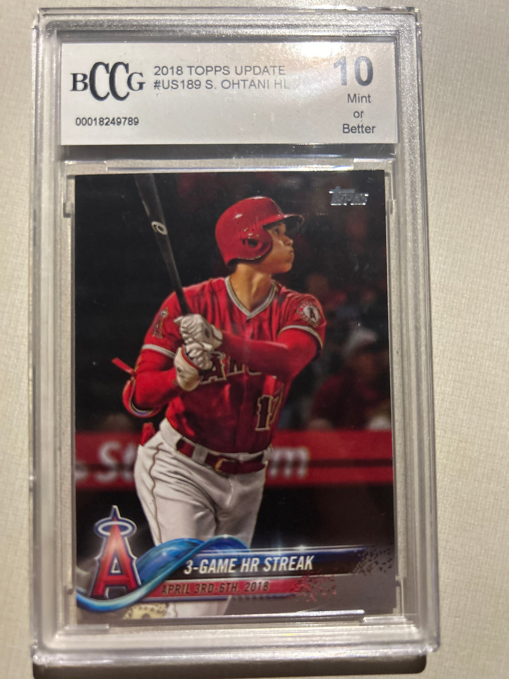 Shohei Ohtani (RC) 2018 Topps Update #US189 Season Highlight Checklist BCCG 10